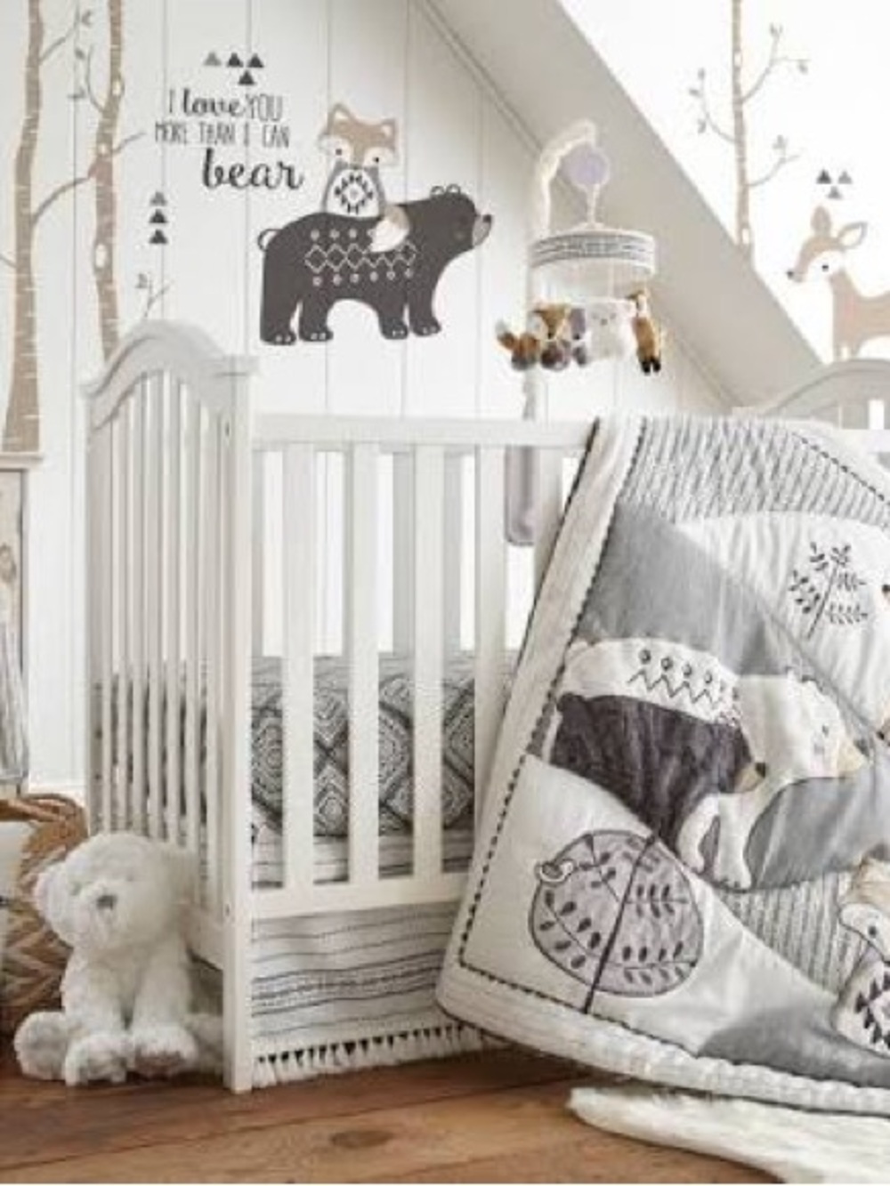 Levtex Bailey Woodland Animal Crib Set with Mobile and Lamp